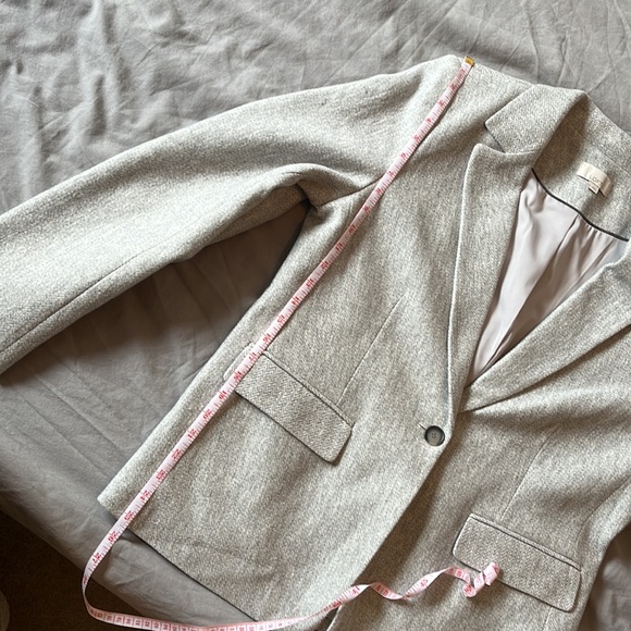 NWOT Lightweight Grey Herringbone LOFT Ann Taylor Blazer Size 14 - Picture 6 of 6